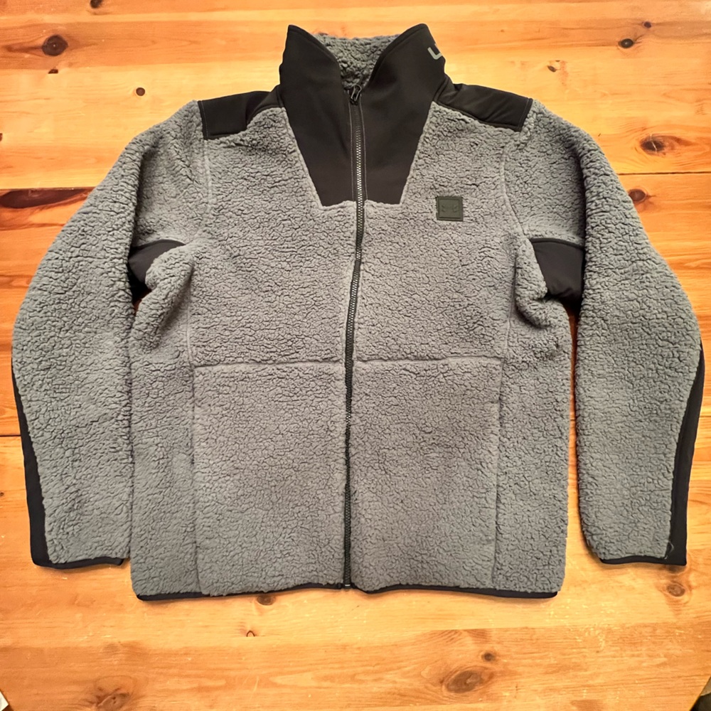 Mens Under Armor Legacy Sherpa Full Zip Jacket New with Tags Grey size Large NWT